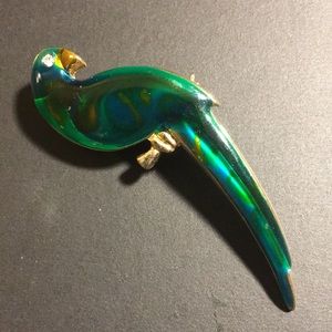 Brooch, Parrot, Dark Green